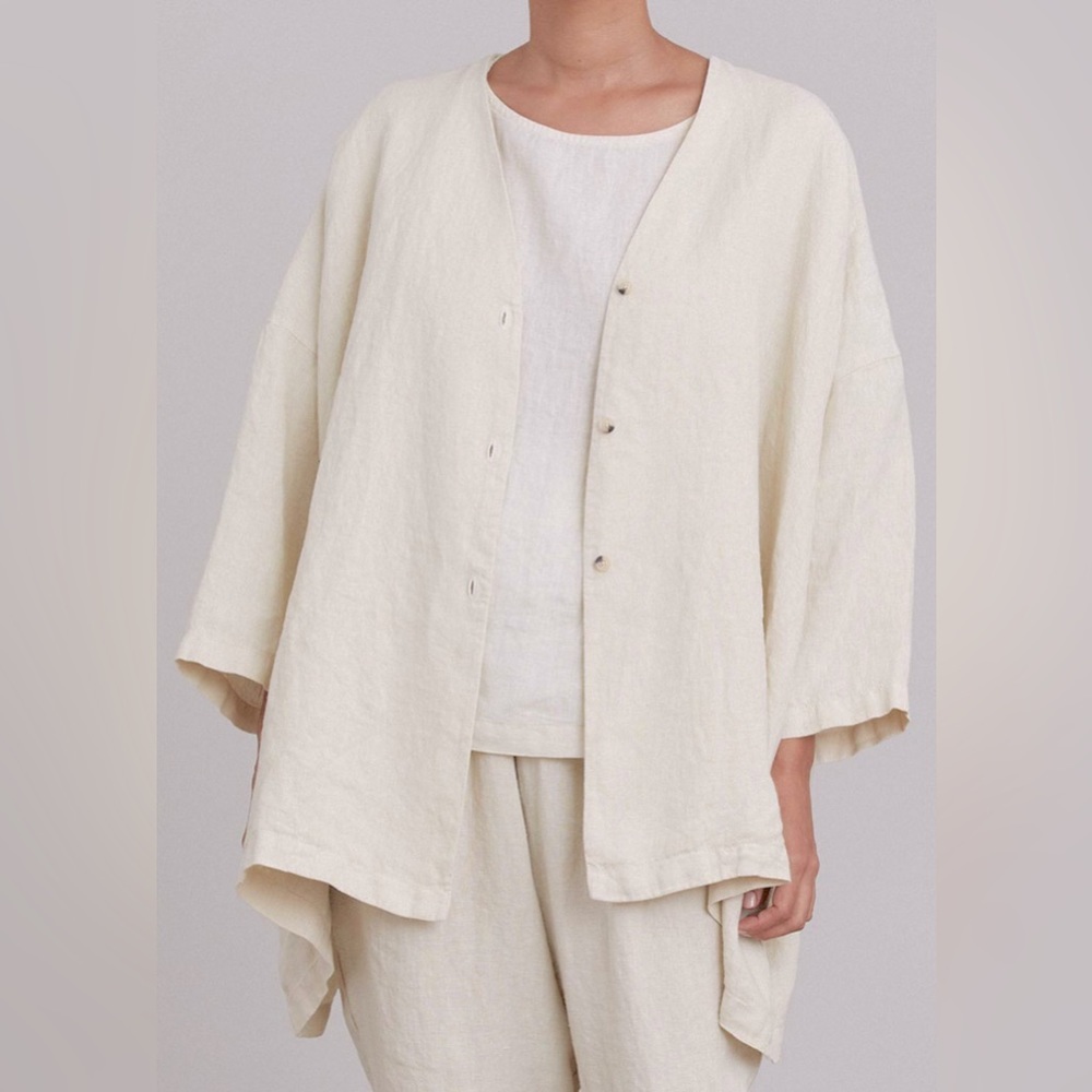 Black Crane linen origami jacket size small